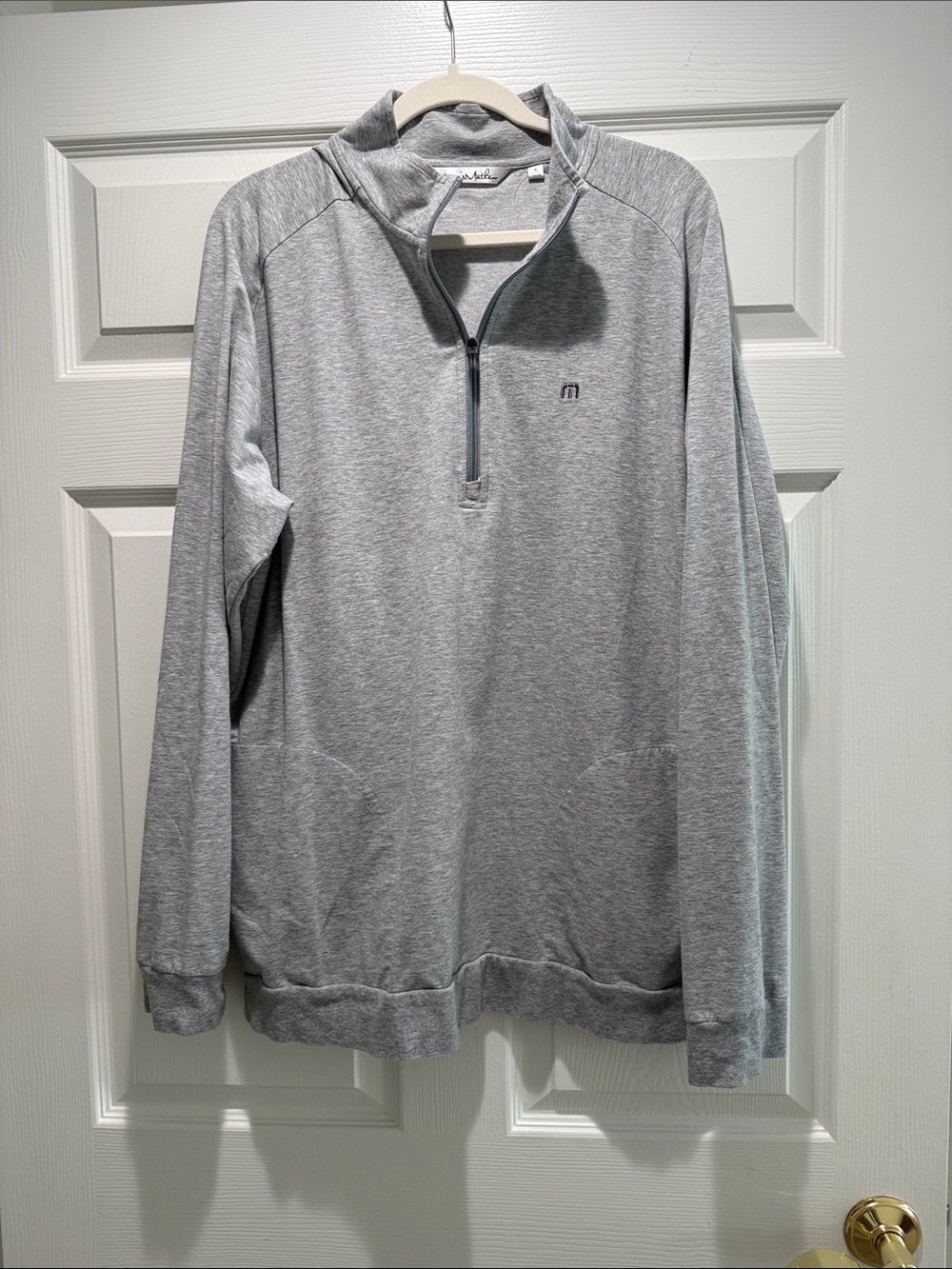Travis Mathew Men's Light Gray Quarter-Zip Pullover